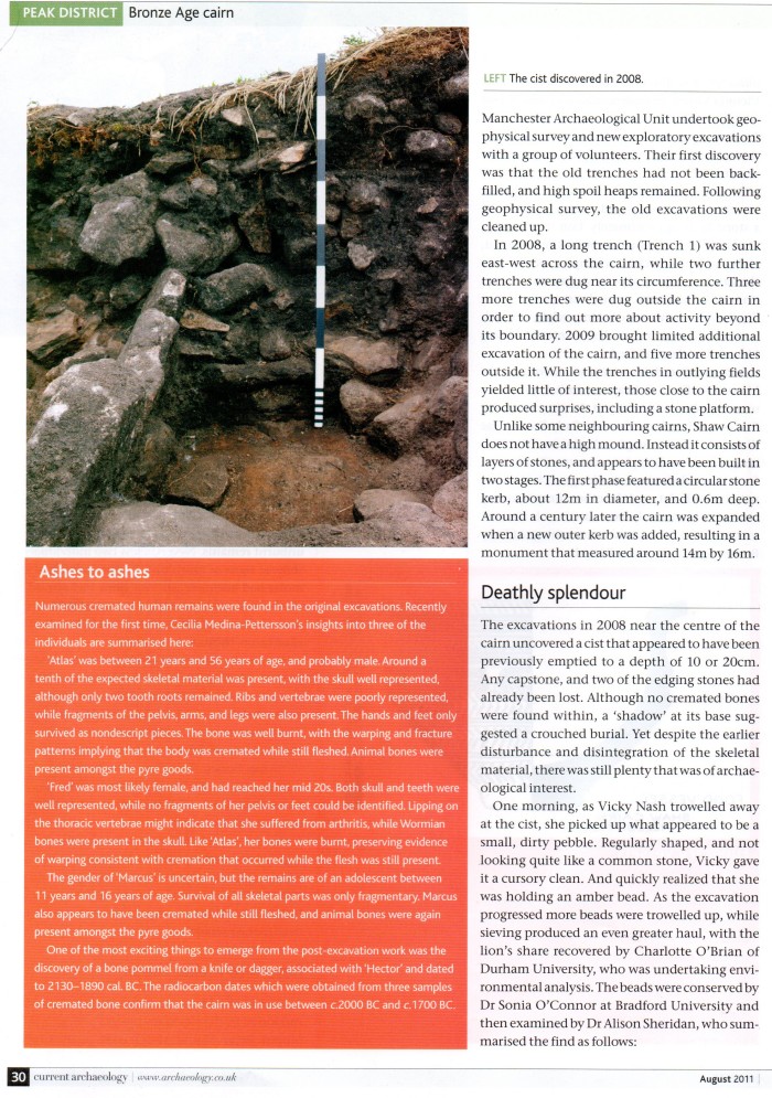 Current Archaeology, 2011: Shaw Cairn Revisited - the dead of Mellor