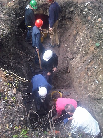 Work on the tunnel.