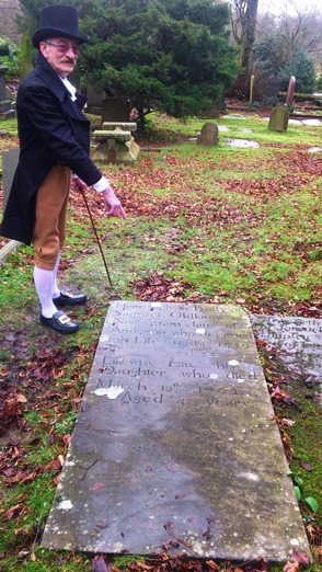 Samuel Oldknow at his father's grave